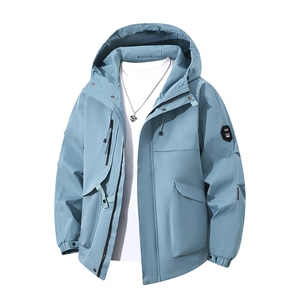 春秋户外冲锋衣男女同款防风防水连帽工装外套登山服夹克2481-P75图片