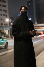 男士加厚冬装毛呢大衣韩版潮流中长款过膝呢大衣外套男YF901-P128，男装毛呢大衣，电商B295