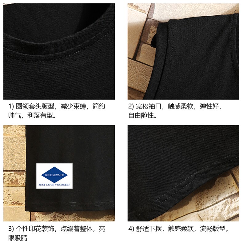 BX25061-P20港风运动汗背心男大码汗衫男无袖T恤男砖墙挂拍,男装T恤,电商A040A