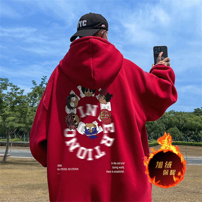 500克重磅秋冬美式加绒加厚卫衣外套 DL1533常规特P35绒特P40图片