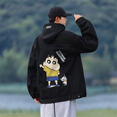 2024印花牛仔外套百搭美式夹克春秋季潮流宽松情侣衣服JK1127-P88，男装工装外套，星座1103-3