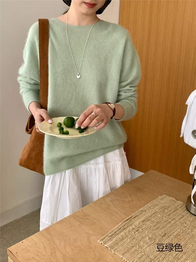 2025年秋季宽松型通勤单件长袖羊毛衫,女装羊毛衫,纳驰羊绒
