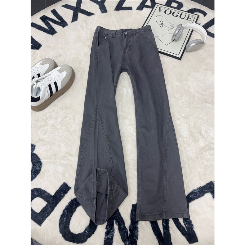 B221美式ins高街暗黑纯色拼接休闲洗褪牛仔裤LK25612-特P50控88，男装牛仔裤，电商B221