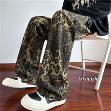 XZ6162024秋季新款重磅豹纹复古直筒休闲长裤TY1094P75控88，男装休闲裤，星座512A（原616）
