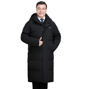 90%白鸭绒爸爸装中老年长款男加厚保暖外套羽绒服H81-p220328图片