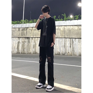 美式高街ins小众破洞牛仔裤货号K751P60图片