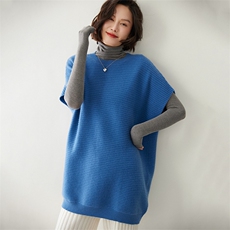 时尚宽松羊绒斗篷马甲女款秋冬新款百搭显瘦无袖针织外套，女装马甲，迎冬羊绒