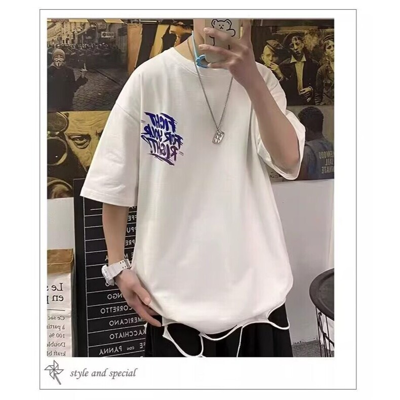 欧美嘻哈炫彩字母印花短袖T恤男潮牌潮流ins夏季情侣港风宽松,男装T恤,星座218-1（原230）