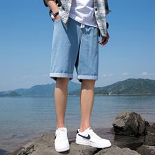 2021夏季新款牛仔短裤男薄款男士牛仔五分裤潮流DS794T，男装牛仔裤，电商A102