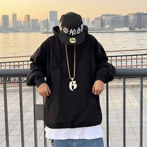抖音得物高品质二开 25年秋冬重磅曼巴棉美式宽松连帽纯色卫衣Y99图片