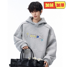 日系慵懒文艺时尚简约新款ins流行连帽卫衣潮流百搭原宿气质，男装卫衣，星座506A