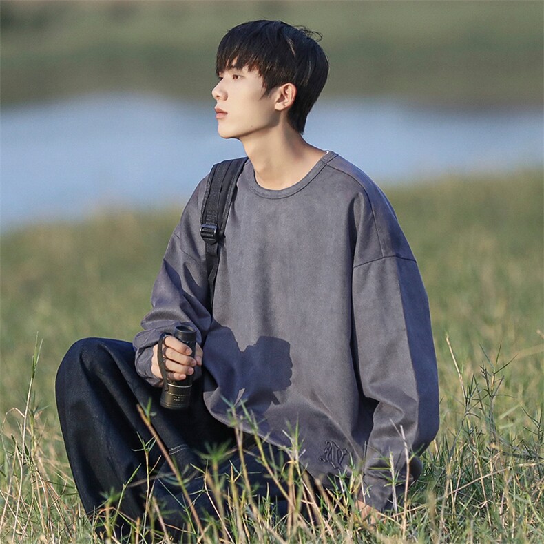 新款男麂皮绒面料圆领百搭CITYBOY风卫衣VE2018-P50控88图片