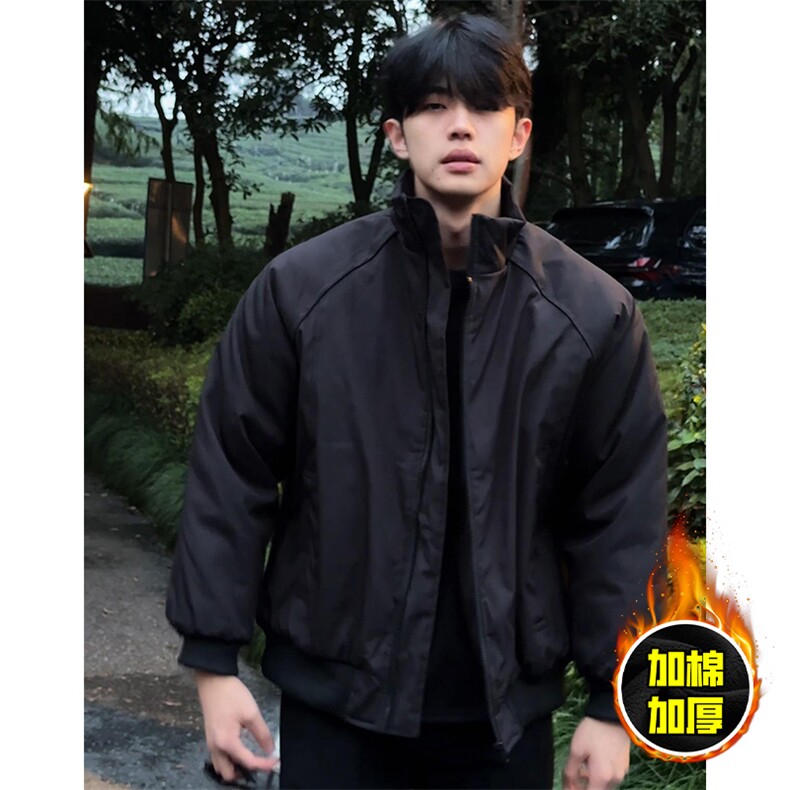 现货美式高街休闲棉衣夹克三防立领纯色户外工装加厚棉服外套，男装夹克，电商A486
