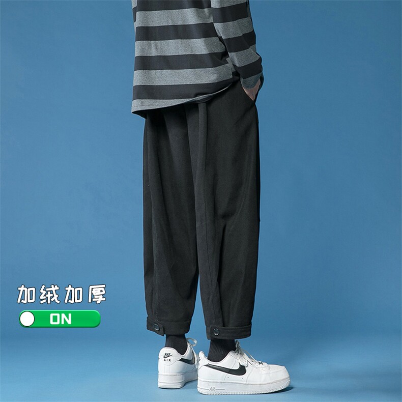 运动潮牌宽松直筒休闲裤男秋冬新款加绒加厚裤子-A507TP45加绒P55图片