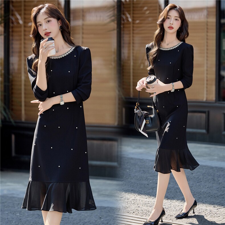 2026春季新款时尚气质优雅鱼尾裙女，女装连衣裙，美沁