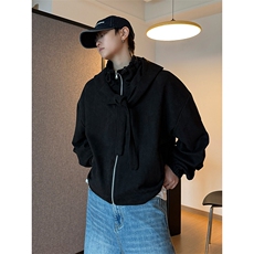 皮绒复古感外套慵懒街头风宽松廓形设计感上衣HY813P65控98，男装夹克，电商A102B