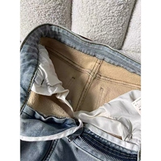 韩系微喇叭牛仔裤女冬季新款加厚绒百搭高腰弹力修身显瘦马蹄裤子，男装牛仔裤，星座1210-1