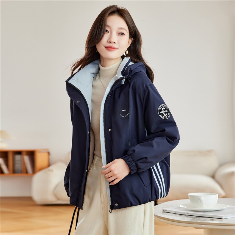 现货2025冬装新款加绒加厚休闲精品女装棉衣棉服连帽派克服,女装派克服,木子恋