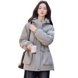 现货秒发2025冬装新款加厚中长款保暖派克服外套修身棉衣棉服图片