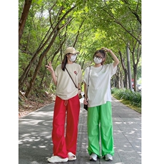 B221多巴胺美式街头hiphop休闲情侣彩色速干裤LK23119-P55控78，男装休闲裤，电商B221