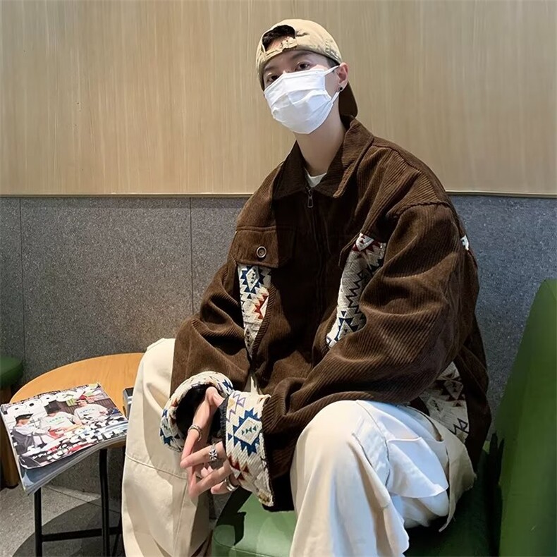 美式刺绣飞行员夹克棒球服男春秋季港风潮牌宽松百搭情侣外套,男装夹克,星座716-2