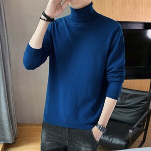 2021秋冬季新款高领毛衣男士韩版潮流针织毛线修身打底衫DF65T图片