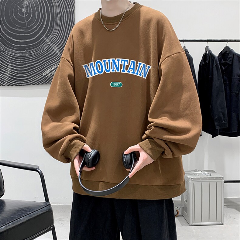圆领卫衣男大码加厚加绒长袖t恤男S6231-P28加绒款-P33,男装卫衣,电商A040