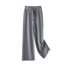 2025年秋季宽松长裤中腰百搭系绳侧缝时尚百搭长裤女羊毛女裤子，女装休闲裤，西欧羊绒