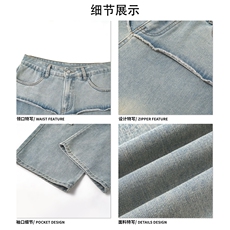 复古水洗工艺痞帅情侣长裤潮咖时尚个性直筒牛仔裤K824TP58控88，男装牛仔裤，电商A102B