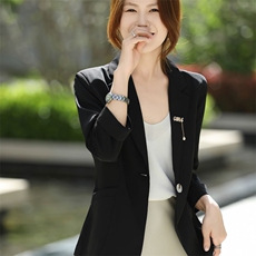 气质优雅简约百搭通勤女士一粒扣小西装外套，女装西装，阿吉丽克