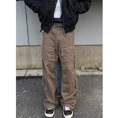 复古美拉德多口袋工装裤男女美式潮牌宽松休闲直筒裤子NA8214，男装工装外套，星座1116A（原606A-3）