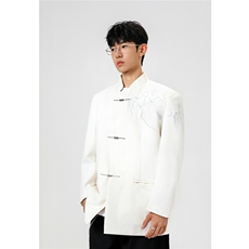 可二开「折棘」荆棘立体绣设计大码M-5XL中式西服XF78058P90控138，男装西服，星座227-7