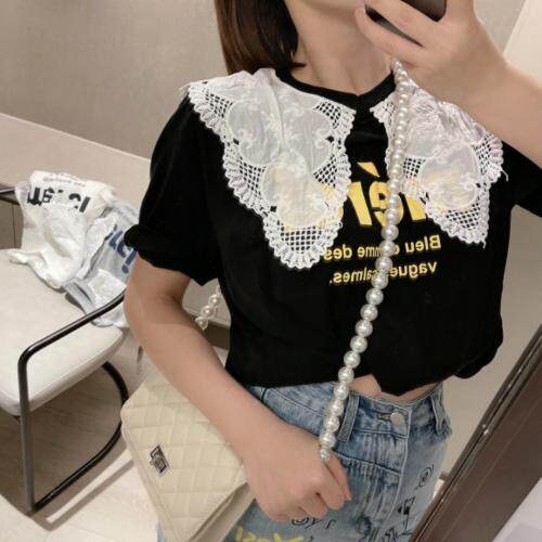 【】娃娃领韩版字母T恤，女装T恤，Ti Ti