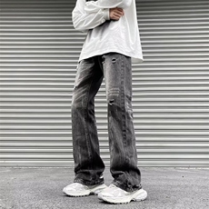 牛仔裤男欧美高街嘻哈潮牌炸街痞帅休闲破洞老爹裤，男装牛仔裤，星座410-7