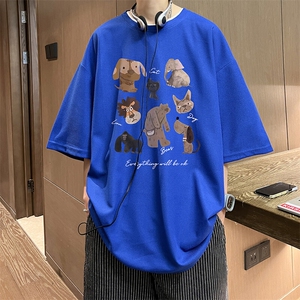 华夫格t恤男短袖男大码五分袖 HT73444-P22图片