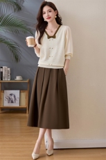 欣贝拉春装新款轻熟风2026年春季女两件套针织裙子【现货】应季款，女装套装/套裙，欣贝拉