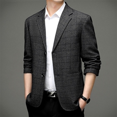 AWG-3钱塘2020-3中年男士时尚休闲商务春秋薄款西服外套货稳P127，男装西服，钱塘207-3