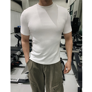 300克重磅高弹轮廓线夏季男士健身紧身短袖运动跑步训练T恤特P28