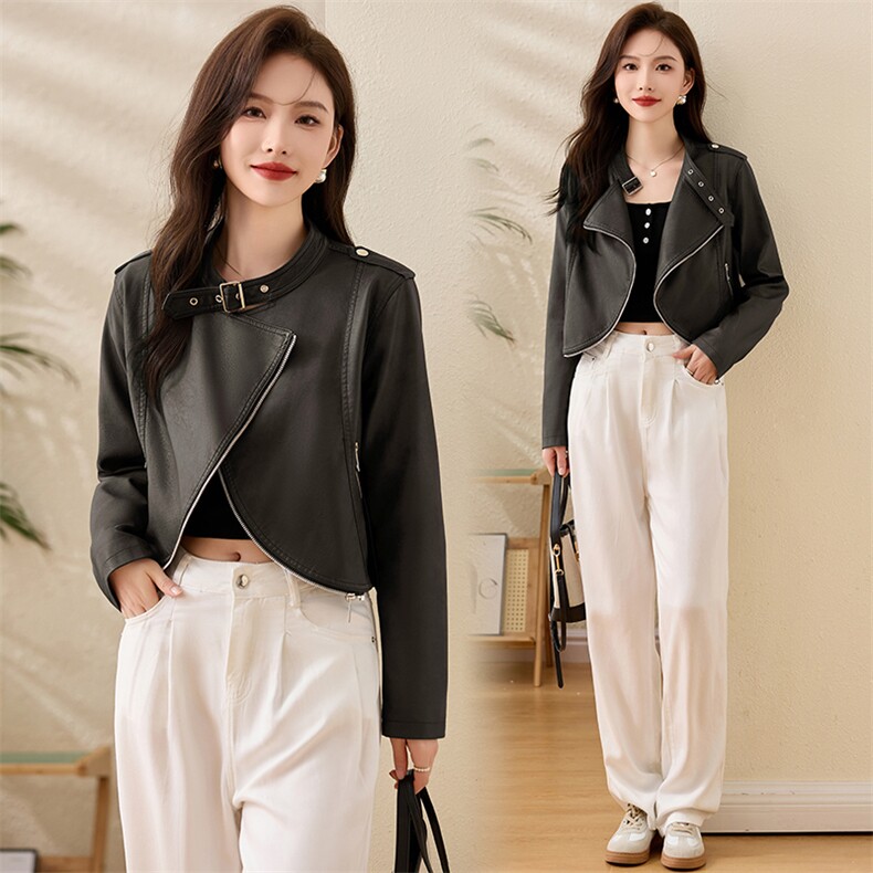 海宁皮衣女真皮绵羊皮2025年新款休闲短款高端皮夹克女士外套春秋，女装皮衣，江南女神