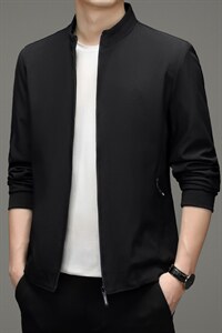 2023新款棒球服外套男春秋季立领高端休闲夹克中年爸爸长袖上衣图片