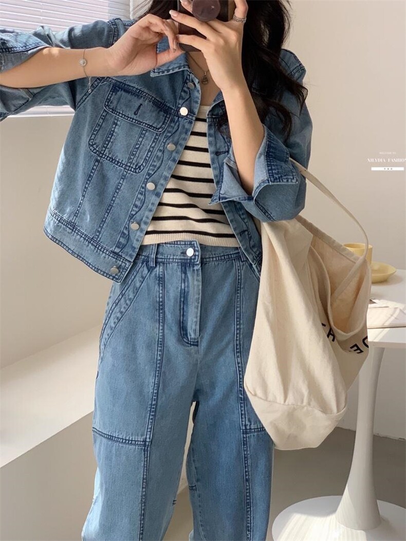 2022香丽迪新款牛仔套装,女装职业装,香丽迪1