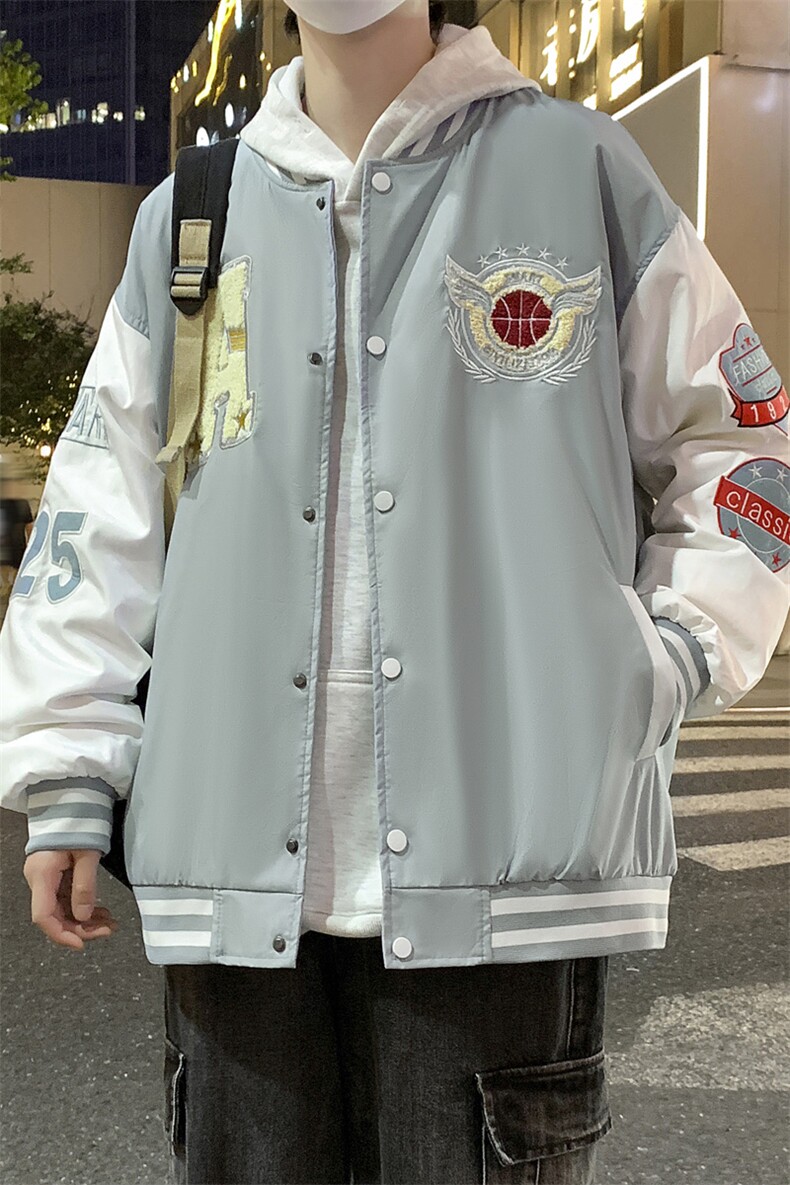 2026新款美式棒球服宽松休闲潮流痞帅立领夹克A436-22129-P68,男装夹克,电商A436