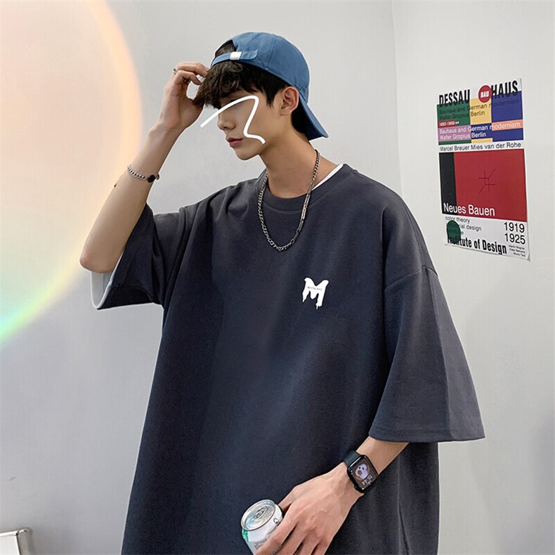 抖音得物二开现货供应220克夏装重磅美式高街宽松短袖t恤MT32图片