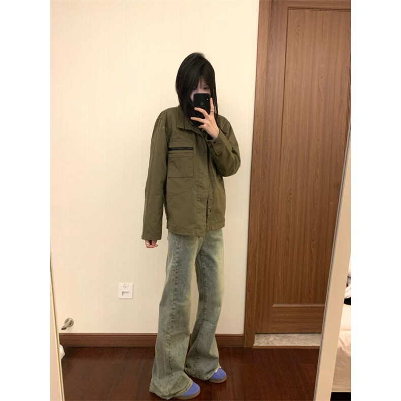【有货】军绿色工装外套男款高级感痞帅夹克HY195CC-特P65,男装夹克,星座1007（原301D）