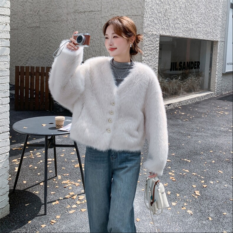 现货：冬装新款高级感仿水貂绒皮毛一体外套2C135-8929P205K308,女装皮草,2C135