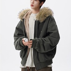 9929-加绒P932025美式复古座山雕派克棉服外套男女冬季毛领，男装棉衣，电商B323A