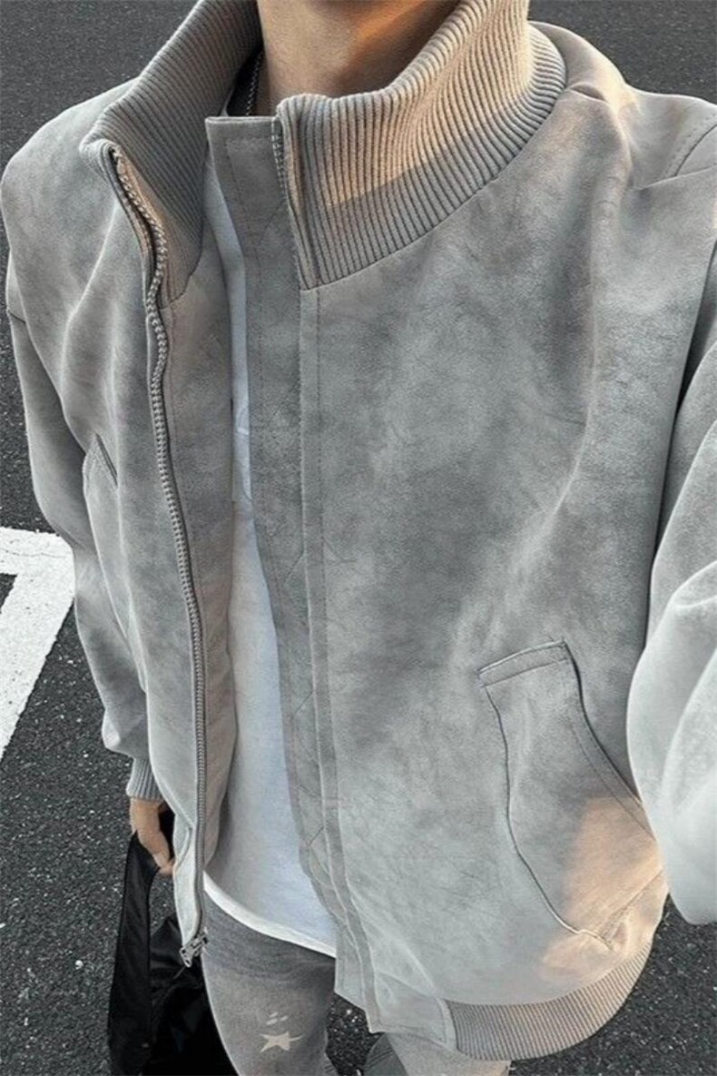 网图春季抖音得物品质扎染PU皮衣雾面皮夹克外套男6158-TP43,男装夹克,星座207