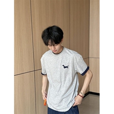 CP1210-P42高质量拼接撞色宽松学院风短袖T恤男女款，男装T恤，电商B323A