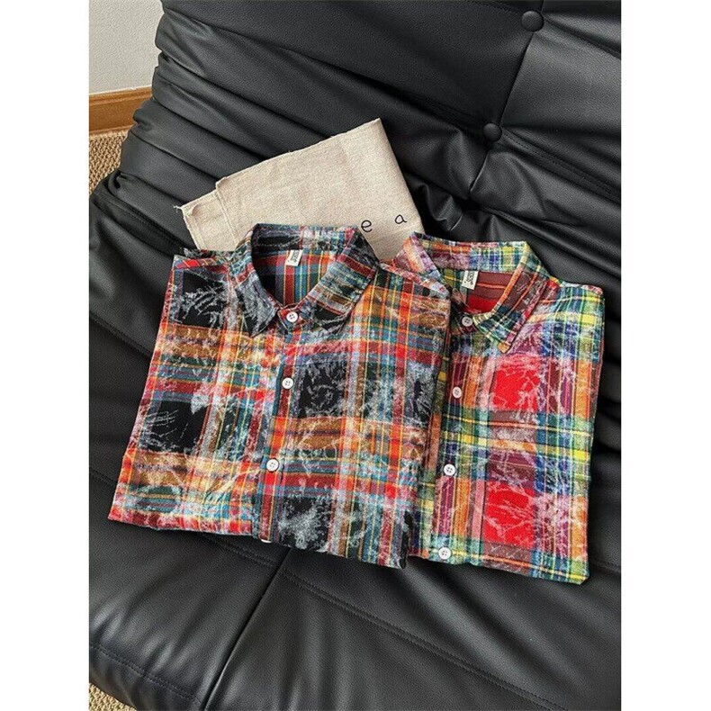 美式复古长袖格子衬衫男早春格纹外套FA33P45,男装衬衫,星座1116-2