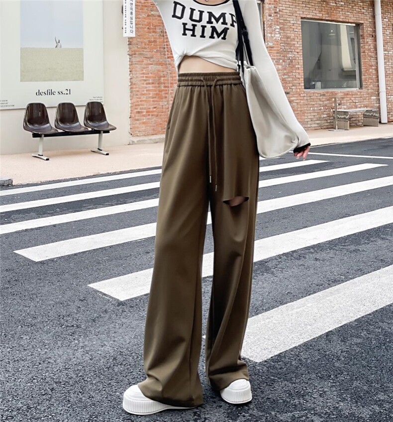 秋装新款破洞阔腿裤，其它，C&B